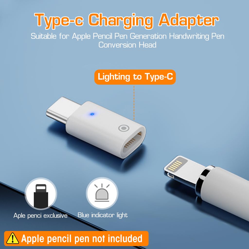ZORBES Charger Adapter for Apple Pencil 1st Gen, Female to Female Charging Connector for iPad Pen 1st Gen, Charging Adapter for Apple Pencil 1st Gen, 1pcs ZORBES Charger Adapter for Apple Pencil 1st Gen, Female to Female Charging Connector for iPad Pen 1st Gen, Charging Adapter for Apple Pencil 1st Gen, 1pcs